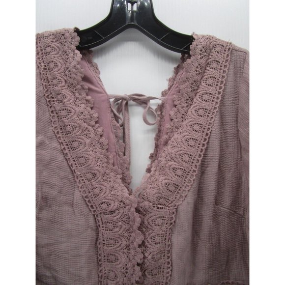 Bluivy Dress Large Fit Flare Ruffle Crochet Boho Pullover NEW - Picture 2 of 13